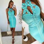 Sārts Pieguļoša Kleita Ar Rotājumiem