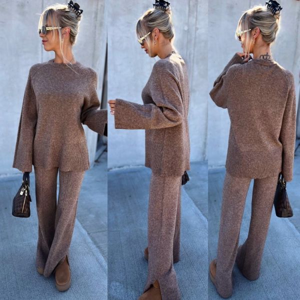 Brown Soft Two-piece Set