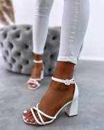 Beige Block-heeled Shoes