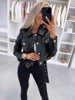 Sārts Pieguļoša Jaka Ar Spiedpogām