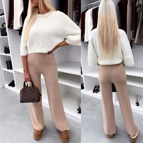 Kamielis Mīkstas Un Elastīgas Taisna Piegriezuma Bikses