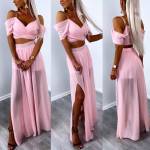 Violetinė Dviejų Dalių Komplektas Iš šifono