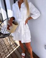 Balta Tie-waist Buttoned Dress