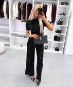 Melns Mīkstas Bikses Ar Fliteriem