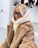 темно-красный Шапка-бини с воротником