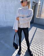 Light Beige High Neck Warm Knit