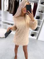 Dark Green Long-sleeve Flowy Dress