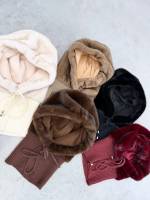 темно-красный Шапка-бини с воротником