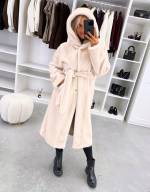 Серо-коричневый Роскошное зимнее пальто с капюшоном