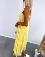 Yellow Longer Chiffon Dress