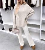 Pilka Minkštas Džemperis Su Gobtuvu