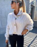 White Soft Buttoned Sweater