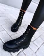 Black Lace-up Comfy Boots