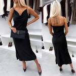 Violetinė Šilkinė Suknelė Su Petnešėlėmis