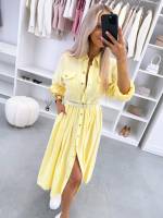 Roheline Vööga Pikem Kleit