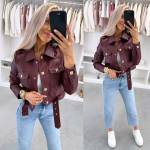 Sārts Pieguļoša Jaka Ar Spiedpogām