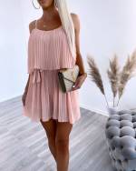 Бирюзовый Комбинезон со складками