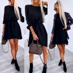 Khaki Keskelt Seotav Mugav Vabaaja Kleit