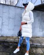 Must Lühem Kapuutsiga Vest