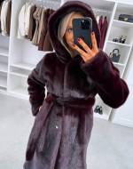 Серо-коричневый Роскошное зимнее пальто с капюшоном