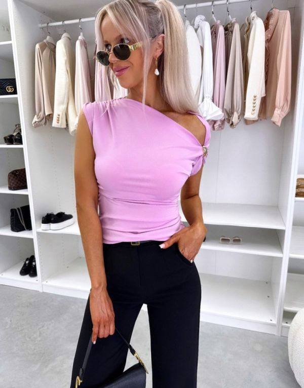 Purple Blouse With Golden Detail