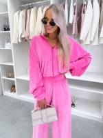 Fuksija Divdaļīgs Velūra Treniņtērpa Komplekts