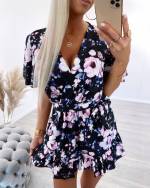 Fuksia Lühike Jumpsuit