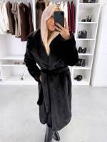 Pruun Luksuslik Eest Seotav Talvemantel