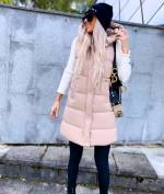 Must Lühem Kapuutsiga Vest