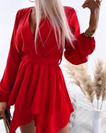 темно-красный Платье - комбинезон из скользкой ткани