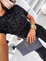 Must Pehme Litritega Crop-pluus