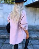 Light Pink Oversized Spring/autumn Jacket