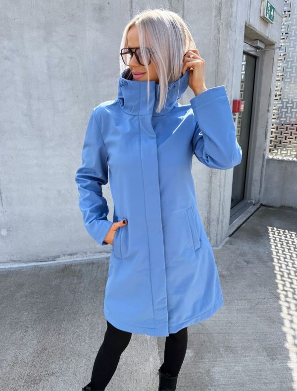 Blue Longer Softshell Spring/autumn Waterproof Parka