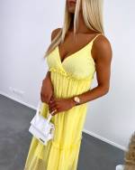Yellow Longer Chiffon Dress