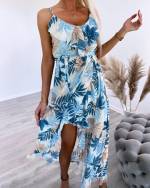 Must Kolmveerand Pikkusega Lilleline Kleit