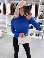 Smėlio Spalvos Minkštas Megztinis Aukšta Apykakle