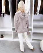 Pilka Minkštas Džemperis Su Gobtuvu