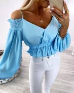 Valge Õlapaeltega Mugav Crop-top