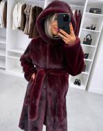 Серо-коричневый Роскошное зимнее пальто с капюшоном