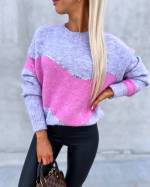 Purple Soft Sweater With Sequins