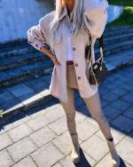 Grey Oversized Spring/autumn Jacket