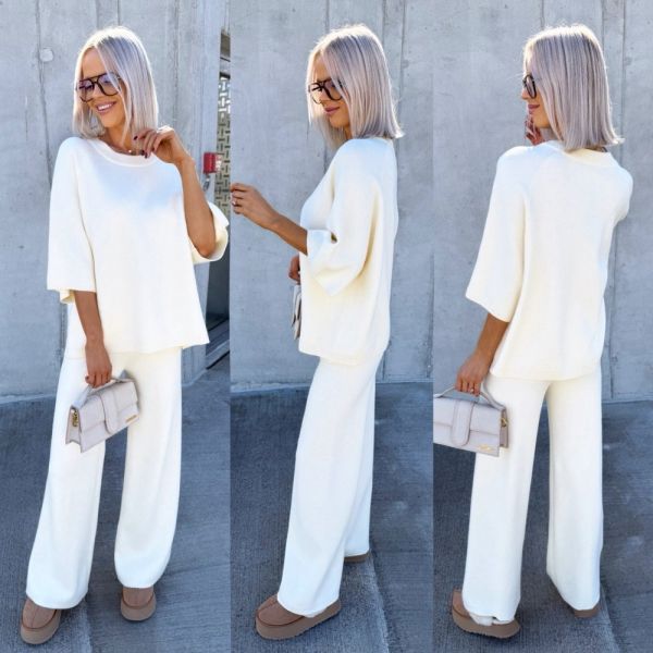 Light Beige Soft And Comfortable Two-piece Set