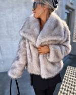 Taupe Luxurious Short Fur Coat