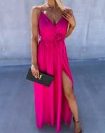 Dark Pink Silky Maxi Dress