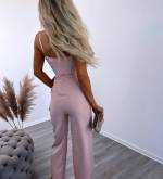 Светло-розовый Длинный комбинезон с карманами 