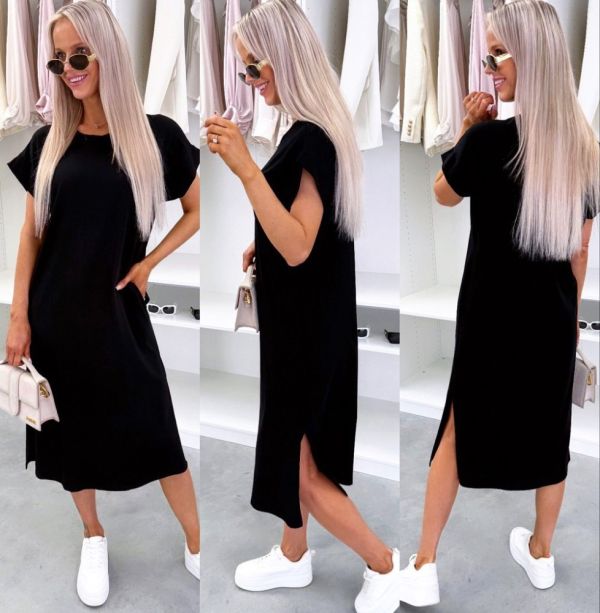 Black Shirt Dress With Pockets