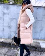 Must Lühem Kapuutsiga Vest