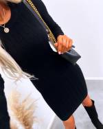 Black Soft And Stretchy Sweater Dress