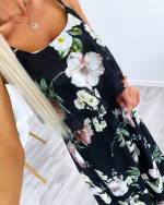 Juoda Ruffle Floral Pattern Maxi Dress