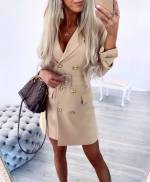 Темно-зеленый Платье жакетного фасона